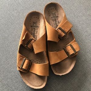 Mephisto Mobils Tan Suede Leather Sandals sz 42